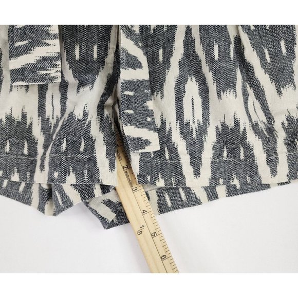 J Crew Shorts Womens 0 Gray White Geometric Print Front Tie Casual Mom Core - Picture 5 of 10